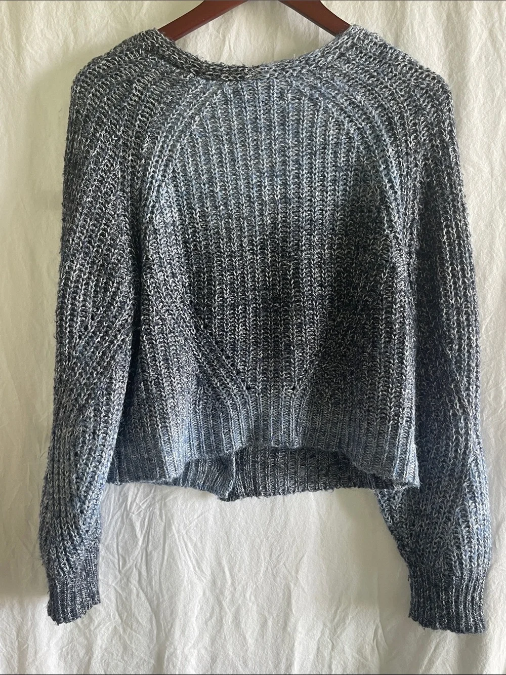 Natural Reflections Grey Marled V-Neck Button Front Cardigan